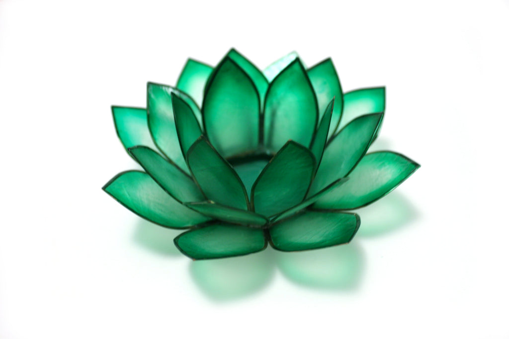 Capiz Lotus Tea Light Holder With Single Stand Set (3 Leg Base)