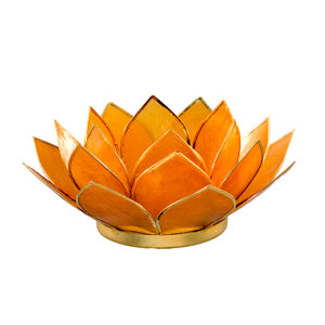 Capiz Lotus Tea Light Holder With Single Stand Set (3 Leg Base)