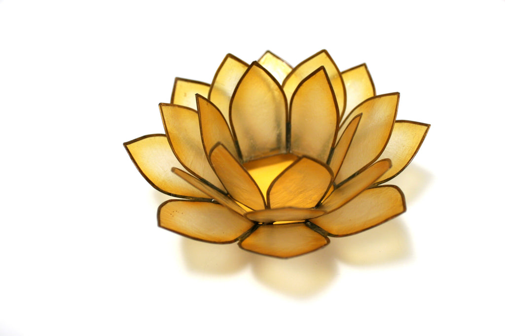 Capiz Lotus Tea Light Holder Climbinbing Vine