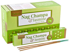 Tulasi Nag Champa & Jasmine Natural Incense - 15 Sticks Pack