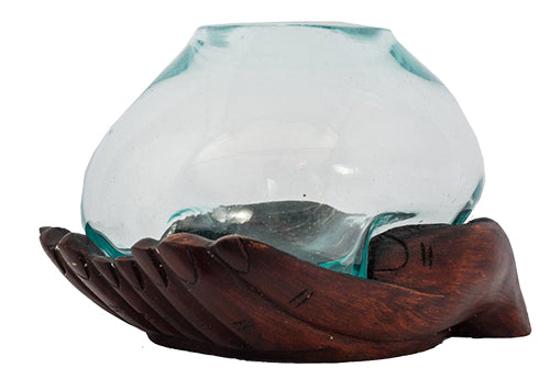 Glass on Wood Hand Small