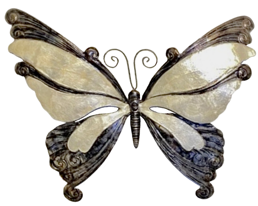 White Capiz Shell & Metal Butterfly Wall Accent