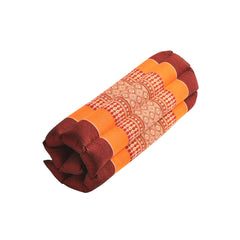Zafuko Rollable Yoga & Meditation Cushion: Burgundy/Orange / Large
