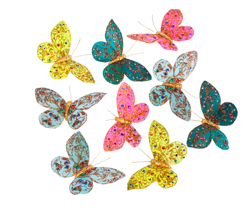 Butterfly Garland Jeweled & Glitter - THH01