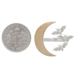 Mixed Metal Adjustable Bat Cluster and Moon Ring