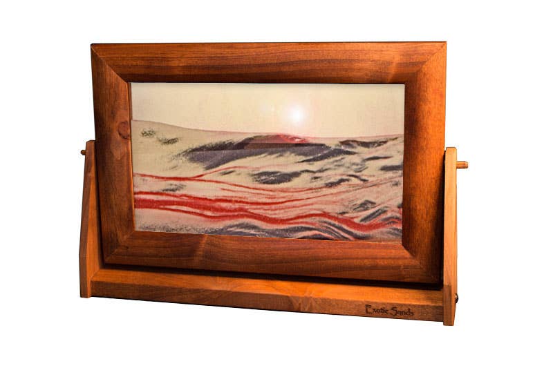 Alder Wood (Traditional) Moving Sand Art Pictures: Ocean Blue / Medium