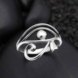 Sterling Silver Eye of Horus Ring: 5