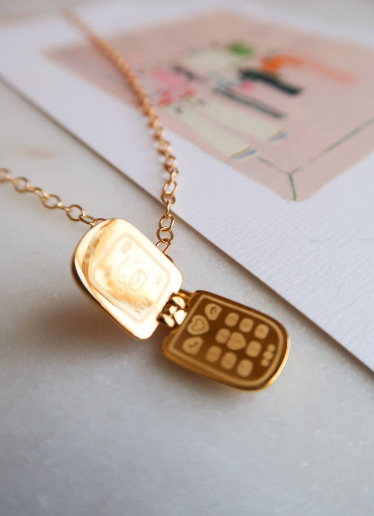 Call Me Maybe Flip Phone Necklace
