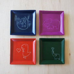 Square Animal Dish: Elephant with Heart Square Dish