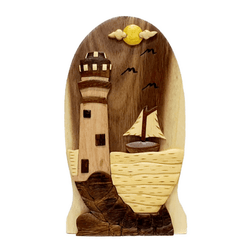 Lighthouse - Hand Carved Keepsake Gift Box