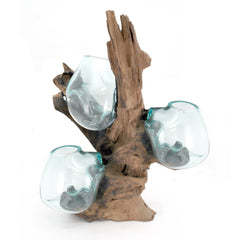 Driftwood Triple Blown Glass (15cm) Vertical
