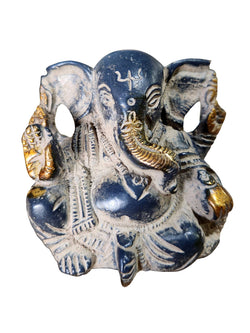 Brass Blessing Ganesha Statue Black Sand Finish : 2.2