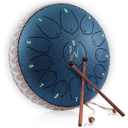 13-Note Steel Tongue Rain Drum Meditation Instrument: Blue - 12