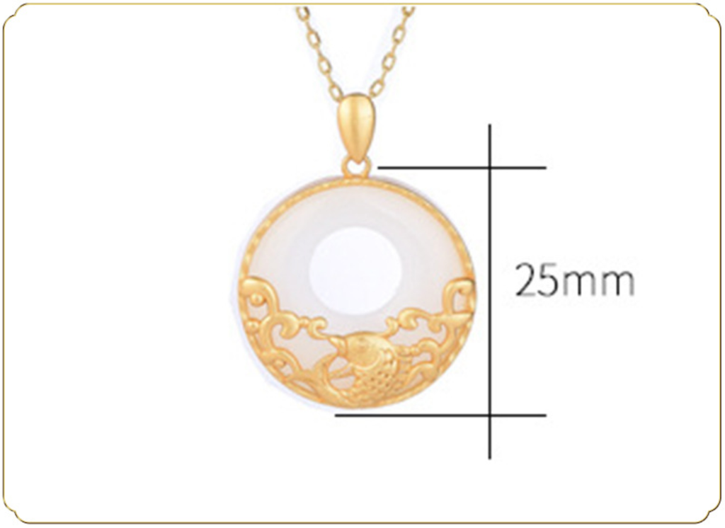 Golden Fish on Jade Necklace