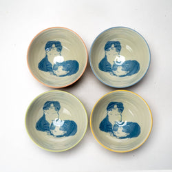 4 Piece Rice Bowl Gift Set Playful Neko Cats JP (1/12)