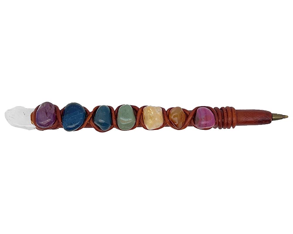Chakra 7 Stone Durepox Resin Refillable Pen