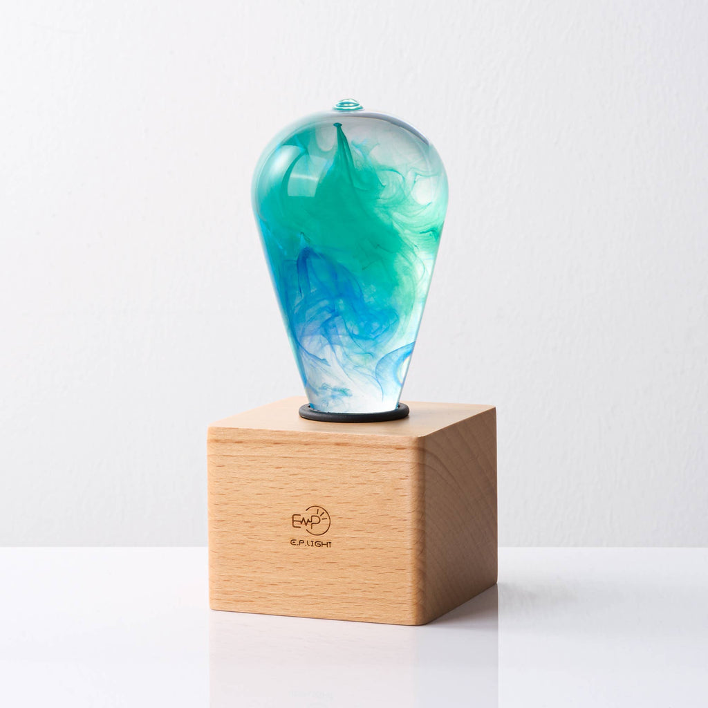 EP LIGHT Handmade Ocean Led Light Bulb Spring Style: Wooden Base Only