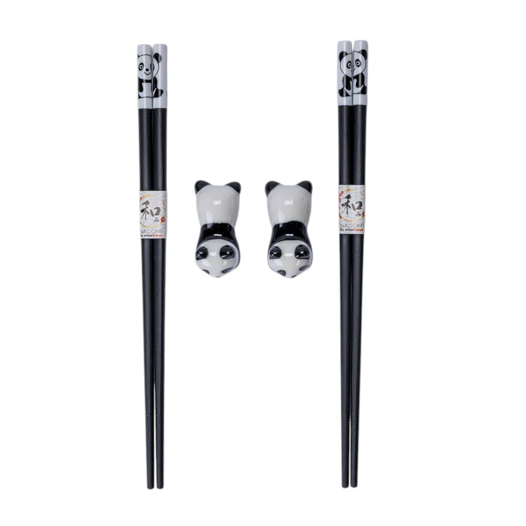 Panda Cat 2 Pair Chopsticks and Chopsticks Rests Gift Set (1/80)