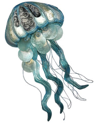 Capiz Shell & Metal Jellyfish Wall Art