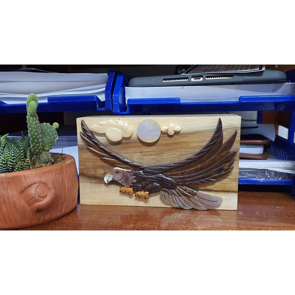 Mother of Pearl Soaring Eagle - Hand Carved Gift Box