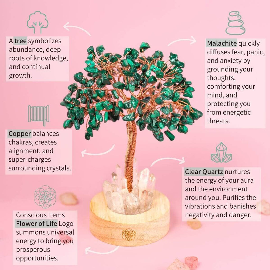 Malachite Anxiety Tree Lamp