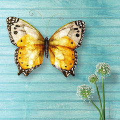Butterfly Wall Decor Monarch, Capiz & Metal, Outdoor Safe