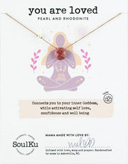 Rhodonite & Pearl Goddess Necklace for You Are Loved