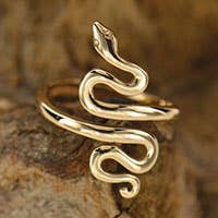 Adjustable Snake Ring: Bronze