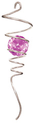 Crystal Spiral Tail Wind Spinner - Silver / Pink