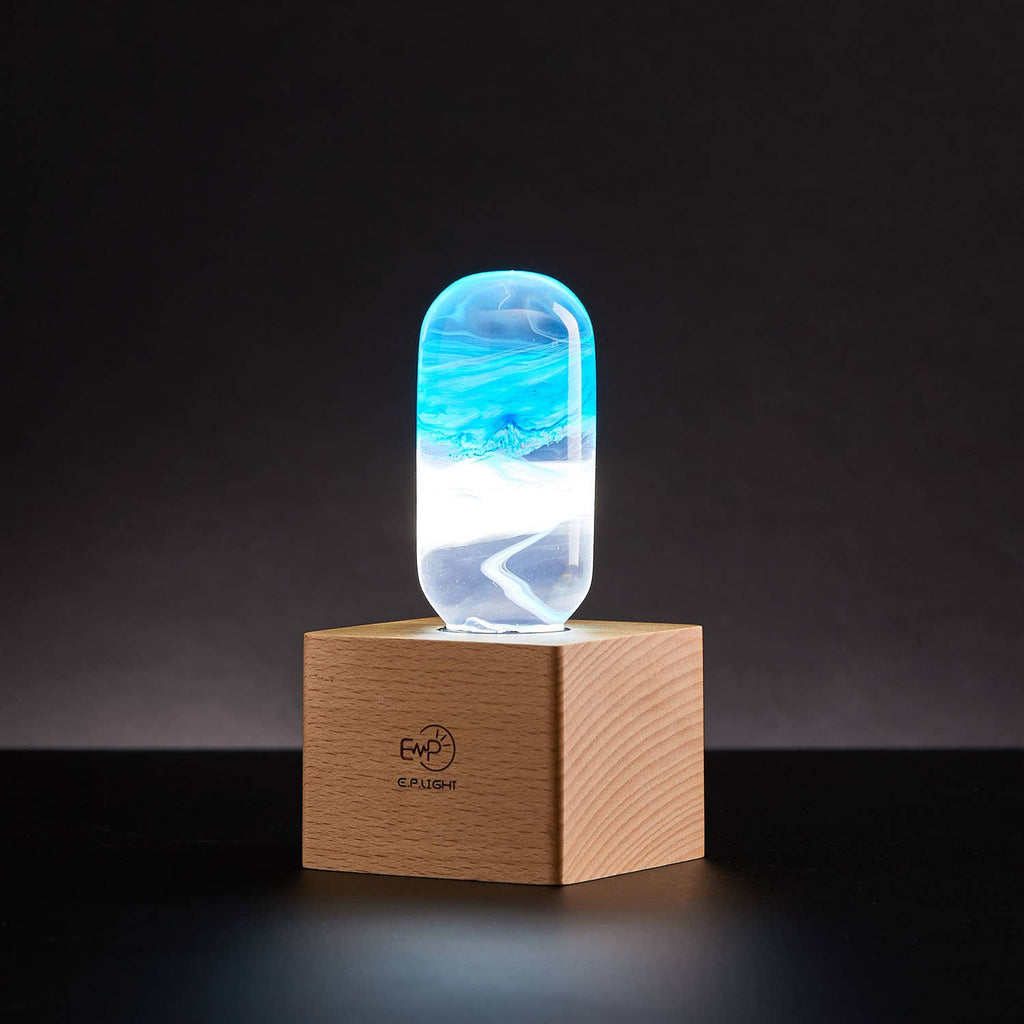 Cube Wood Light Base