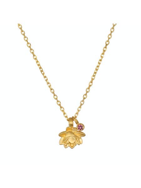 Lotus Pink Tourmaline Neck with 3''Extension Chain