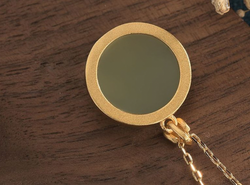 Golden Lotus on Jade Necklace