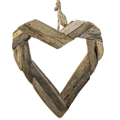 Folk Craft Wood Cut Open Heart Sml - KGT40.