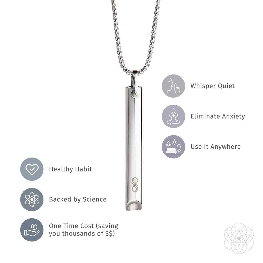BREATHE. and Cycle Breaker - Mindfulness Breathing Necklaces: Silver CYCLE BREAKER