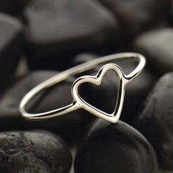 Open Heart Ring: Sterling Silver / 6