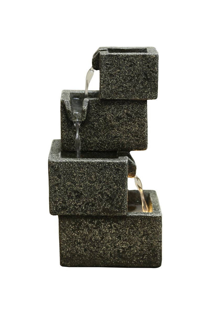 Concrete Crates Fountain With Warm White Led Lights