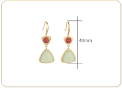 Triangle Shaped Jade Earrings