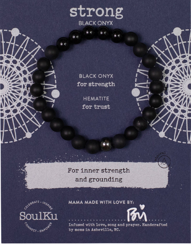Black Onyx Men's Bracelet for Strong