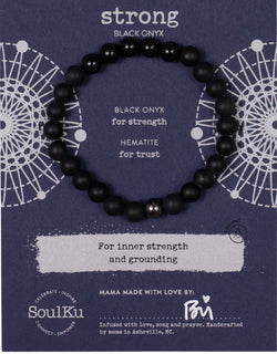 Black Onyx Men's Bracelet for Strong