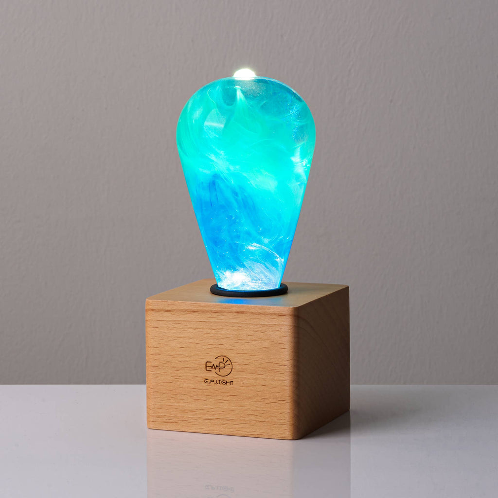 EP LIGHT Handmade Ocean Led Light Bulb Spring Style: Wooden Base Only