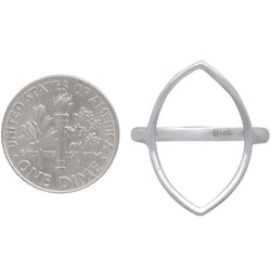 Sterling Silver large Marquis Wire Ring: 7
