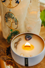 Inspire Wooden Wick Candle 4oz: White Tin
