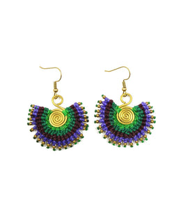 Macrame Sunbeam Earrings: Pink