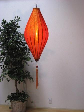 Silk and Bamboo Lantern Oval 4'