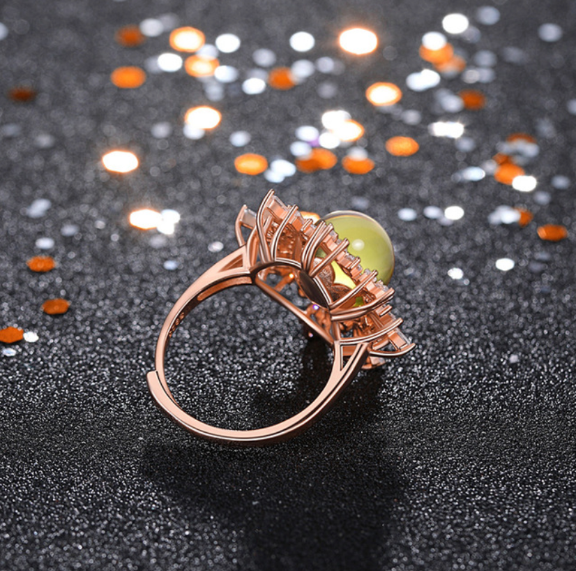 Snowflake Crystal Open Ring