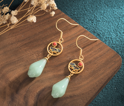 Chinese Style Enamel  Sunrise Earrings