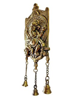 Dancing Ganesha Brass Wall Hanging: Brass / 15