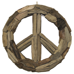Folk Craft Wood Cut Peace Sign Med - KGT64