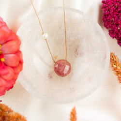 Rhodonite & Pearl Goddess Necklace for You Are Loved