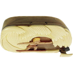 Surfer Dude, Red Interior - Hand Carved Keepsake Gift Box